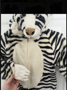 Thick Warm tiger Black & off White Kids Halloween Costume or dress up